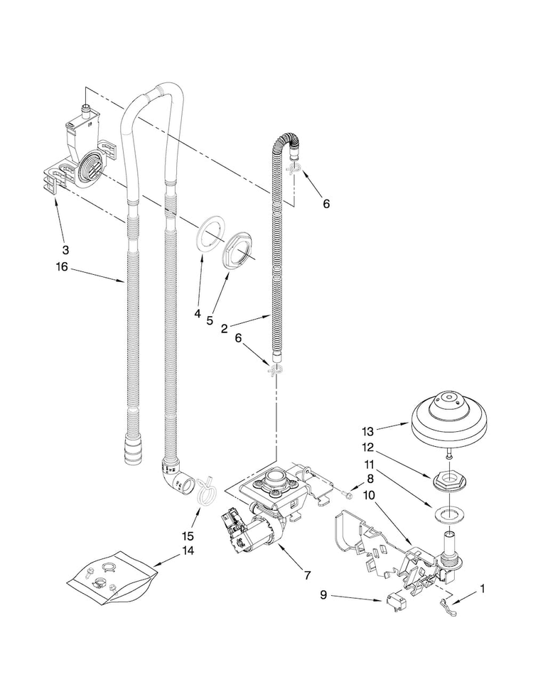 Fill And Overfill Parts Diagram and Parts List for JDB3600AWS1  Jenn-Air Dishwasher
