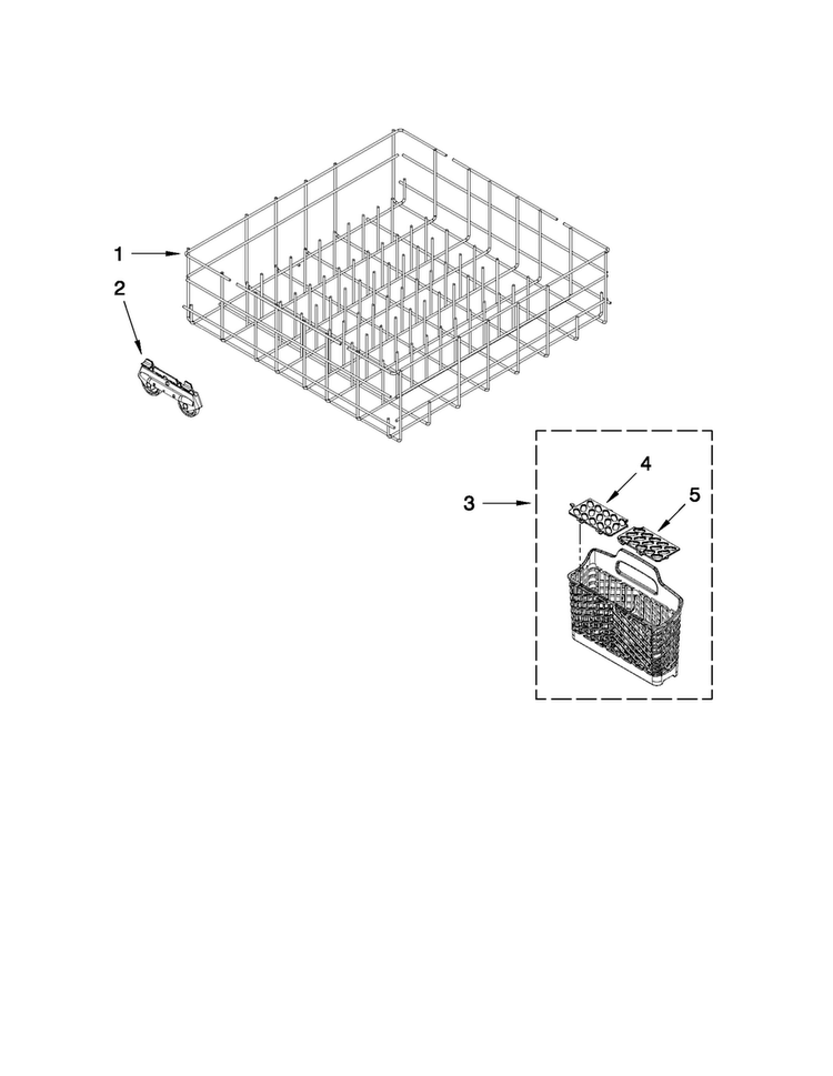 Lower Rack Parts Diagram and Parts List for ADB1400AWD4  Amana Dishwasher