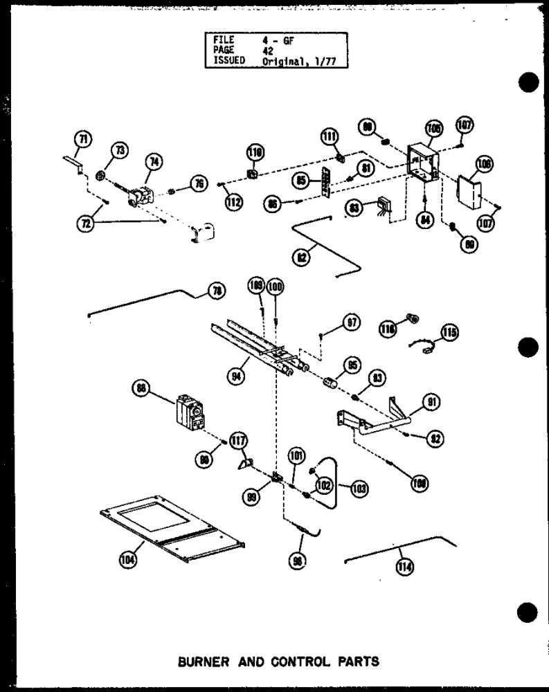 Burner And Control Parts 4 Diagram and Parts List for GH-80DE P96380-2F Amana Furnace