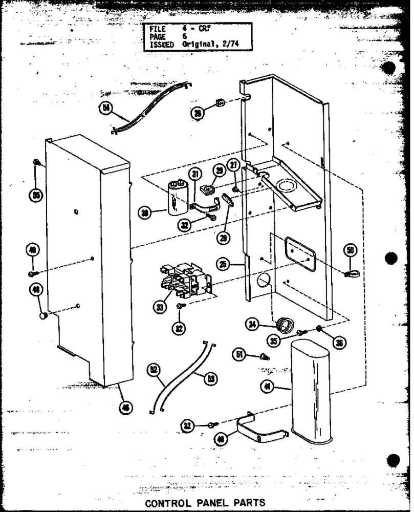 Control Panel Parts Diagram and Parts List for CRF3-1J P54881-4C Amana Air Conditioner