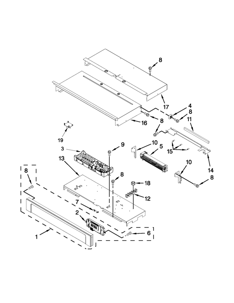 Control Panel Parts Diagram and Parts List for MEW9630AB00  Maytag Wall Oven