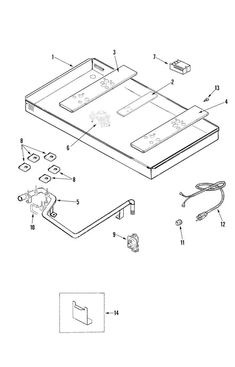 Body Diagram and Parts List for JGC1536ADB  Jenn-Air Cooktop