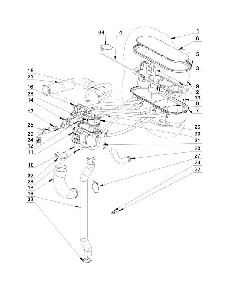 Water Inlet Parts Diagram and Parts List for MXR30PDATS  Maytag Washer