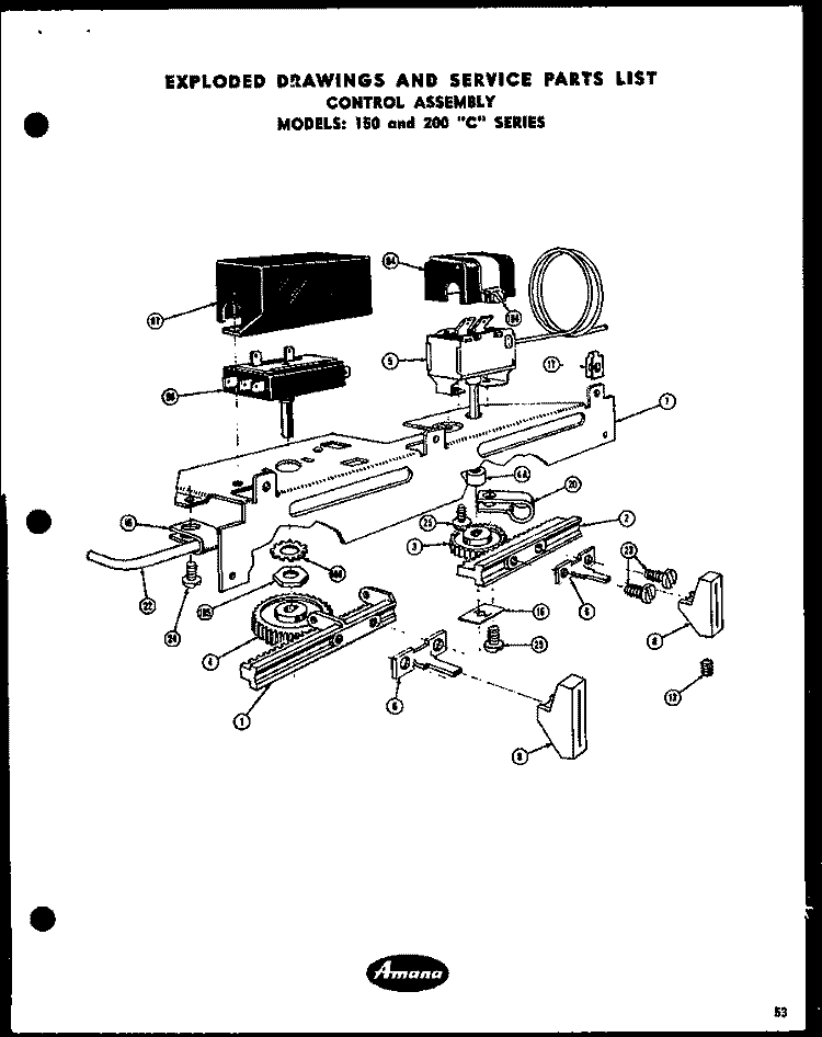 CONTROL ASSY Diagram and Parts List for 150C-3PH  Amana Air Conditioner