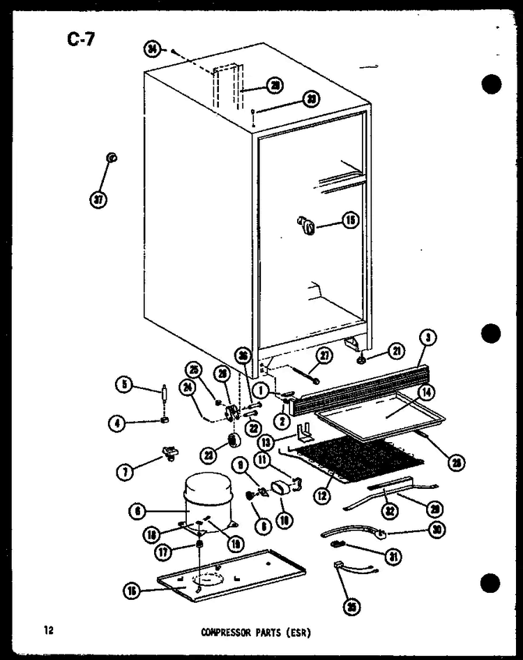 Compressor Parts Diagram and Parts List for TM14F-A-P75658-2WA  Amana Refrigerator