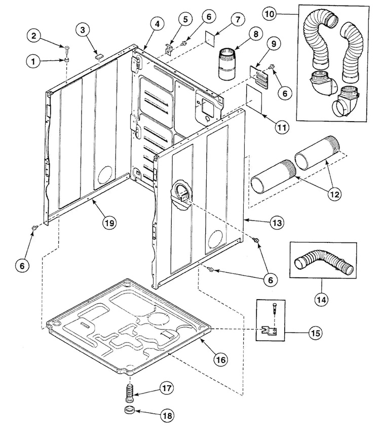Cabinet Diagram and Parts List for SSG309QF  Speed Queen Dryer