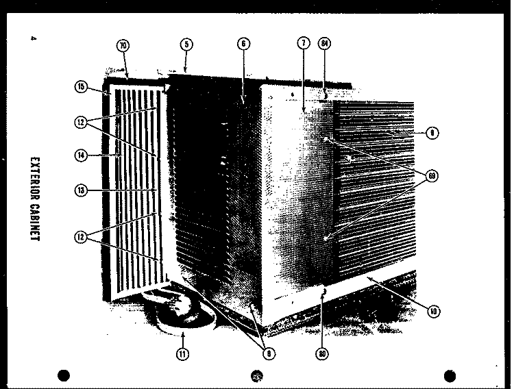 EXTERIOR CABINET Diagram and Parts List for 6-P  Amana Air Conditioner