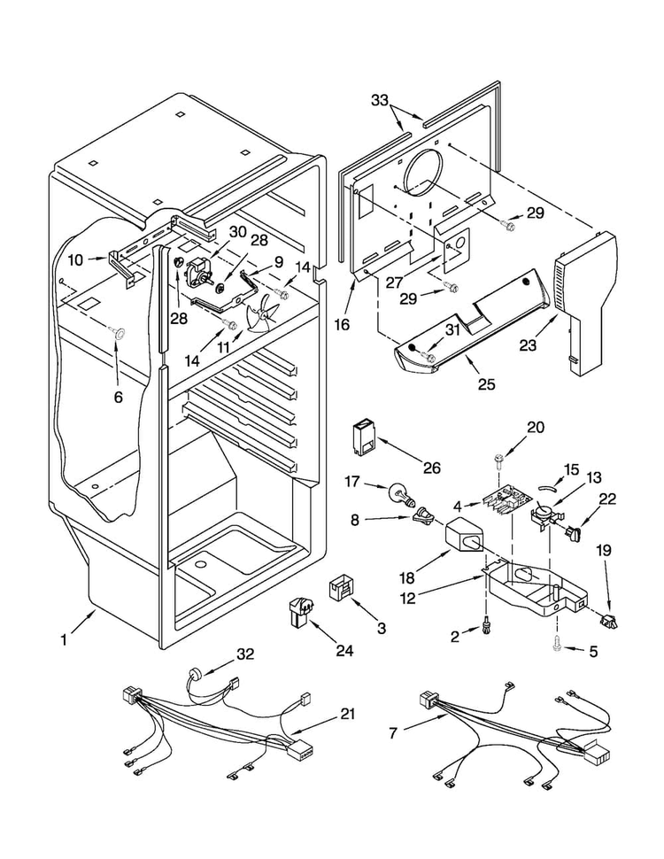 Liner Parts Diagram and Parts List for A8TXNWFXW01  Amana Refrigerator