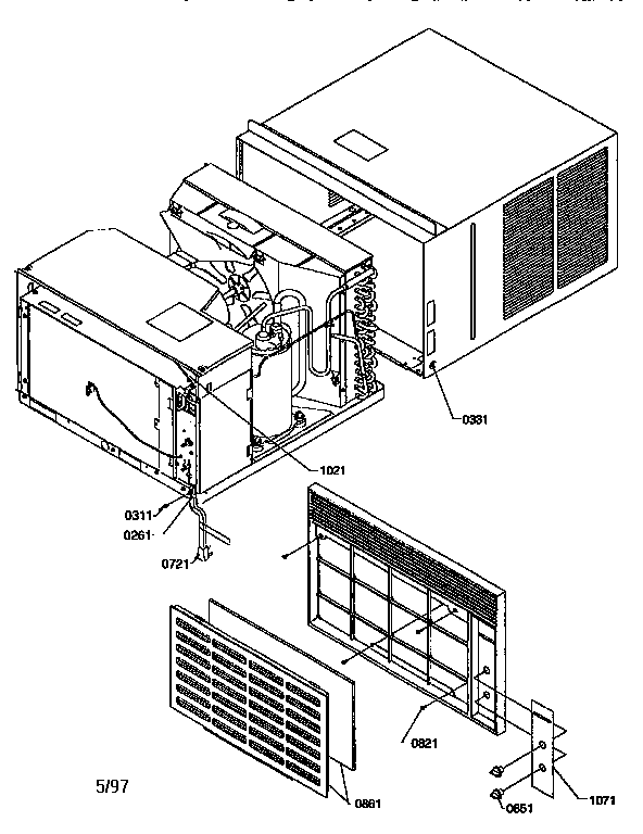 Cabinet Diagram and Parts List for 21QZ33RC-P12099036R  Amana Air Conditioner