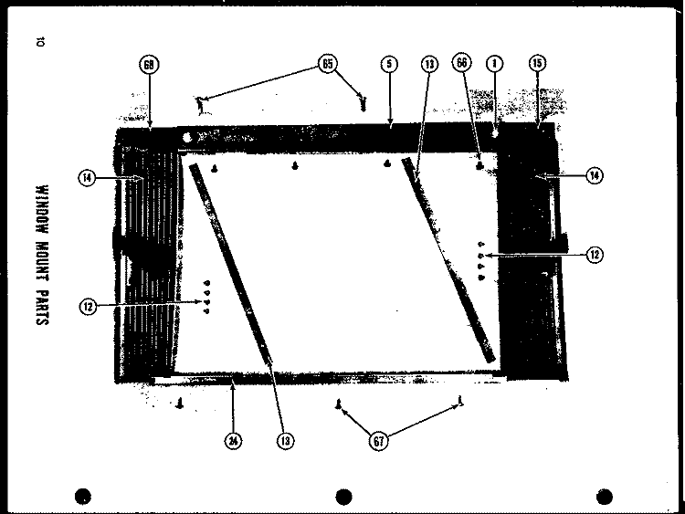 WINDOW MOUNT PARTS Diagram and Parts List for 6-P  Amana Air Conditioner