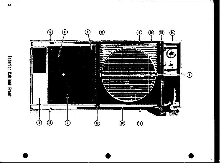 INTERIOR CABINET FRONT Diagram and Parts List for 108-2D  Amana Air Conditioner