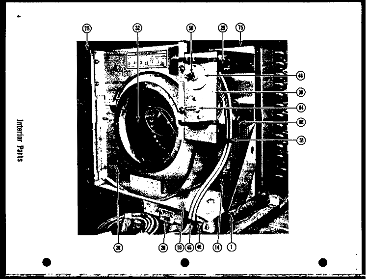 INTERIOR PARTS Diagram and Parts List for 108-2D  Amana Air Conditioner