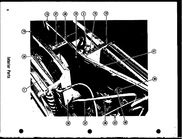 INTERIOR PARTS Diagram and Parts List for 108-2D  Amana Air Conditioner