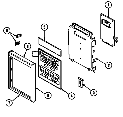 Control Panel Diagram and Parts List for M457B  Jenn-Air Microwave