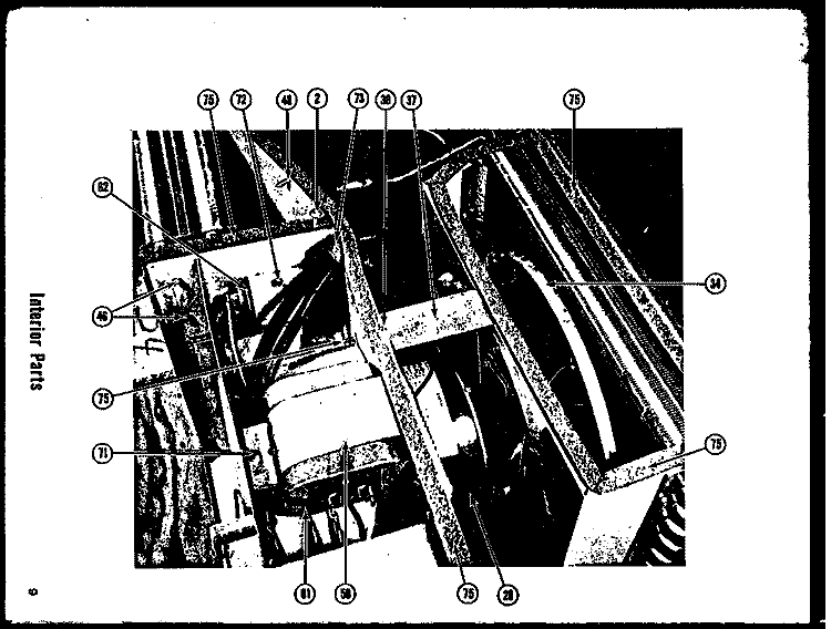 INTERIOR PARTS Diagram and Parts List for 108-2D  Amana Air Conditioner