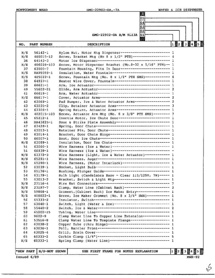 Ice And Water Dispenser Page 3 Diagram and Parts List for 22902-OA  Admiral Refrigerator