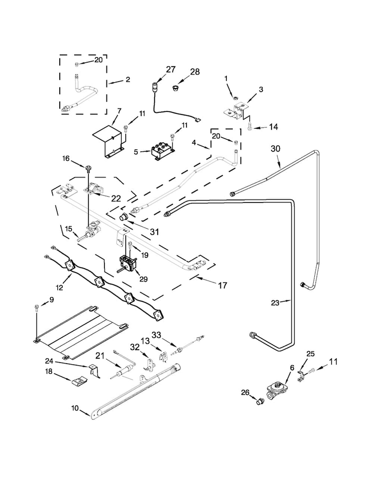 Manifold Parts Diagram and Parts List for AGR3530AAW0  Amana Range