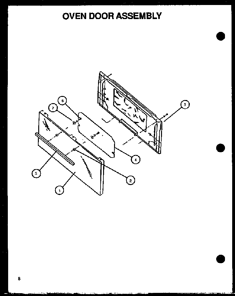 Oven Door Assembly Diagram and Parts List for LBP26AA0Y P1141115NW Amana Range