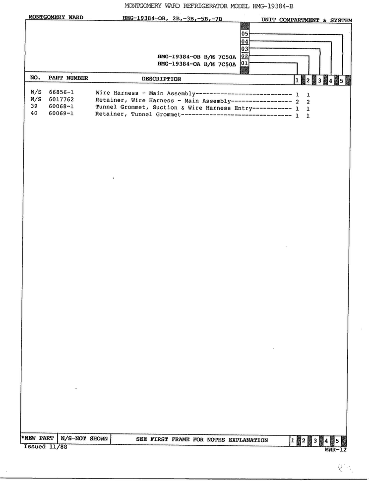 Unit Compartment And System Page 3 Diagram and Parts List for 19384B  Admiral Refrigerator