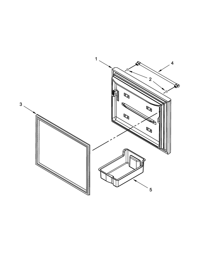 Freezer Door Parts Diagram and Parts List for MFF2055DRE00  Maytag Refrigerator