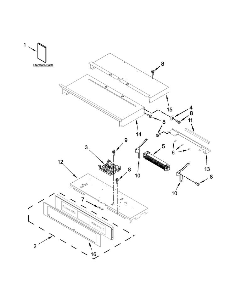 Control Panel Parts Diagram and Parts List for JJW2830DP00  Jenn-Air Wall Oven