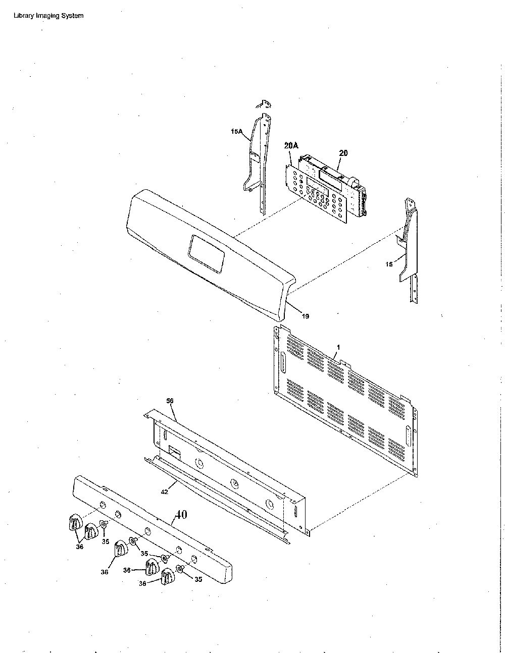 Backguard Diagram and Parts List for 79075233312  Kenmore Range