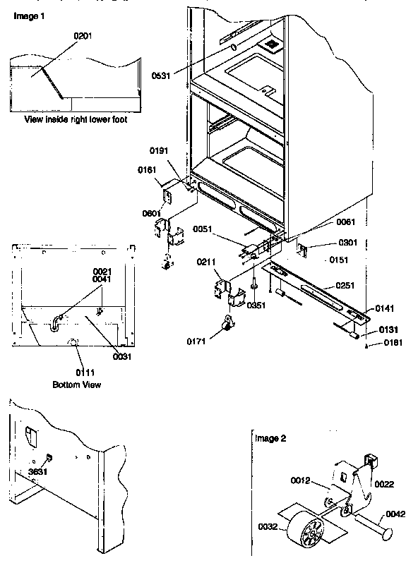 Insulation And Roller Assembly Diagram and Parts List for 77272-P1311201WW  Amana Refrigerator