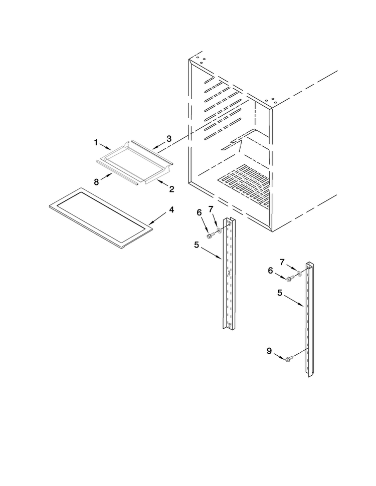Shelf Parts Diagram and Parts List for JUR248LWES01  Jenn-Air Refrigerator