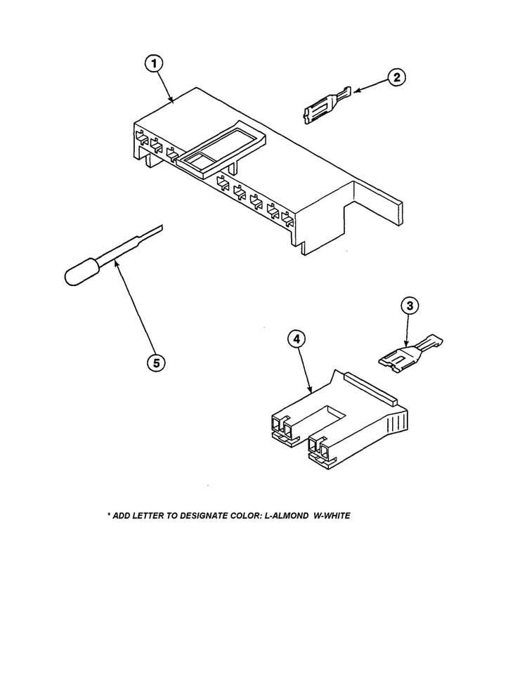Motor Connection Blocks/terminals Diagram and Parts List for CW4202W2-PCW4202W2B  Amana Washer