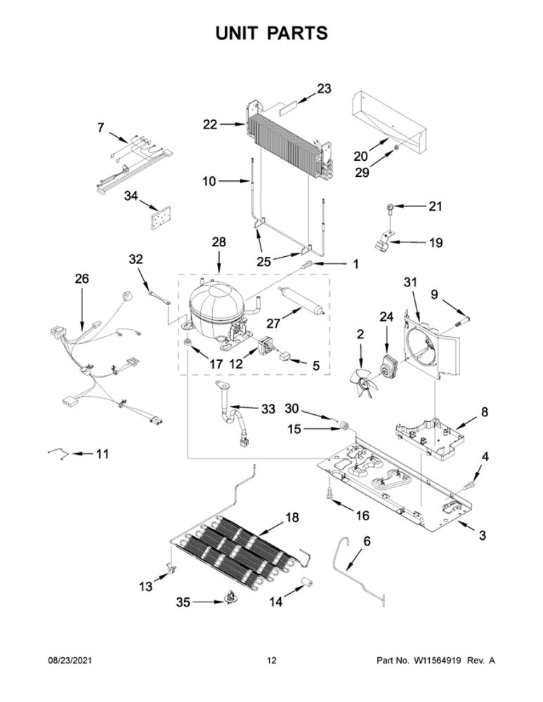 Unit Parts Diagram and Parts List for JFC2089BEP07  Maytag Refrigerator