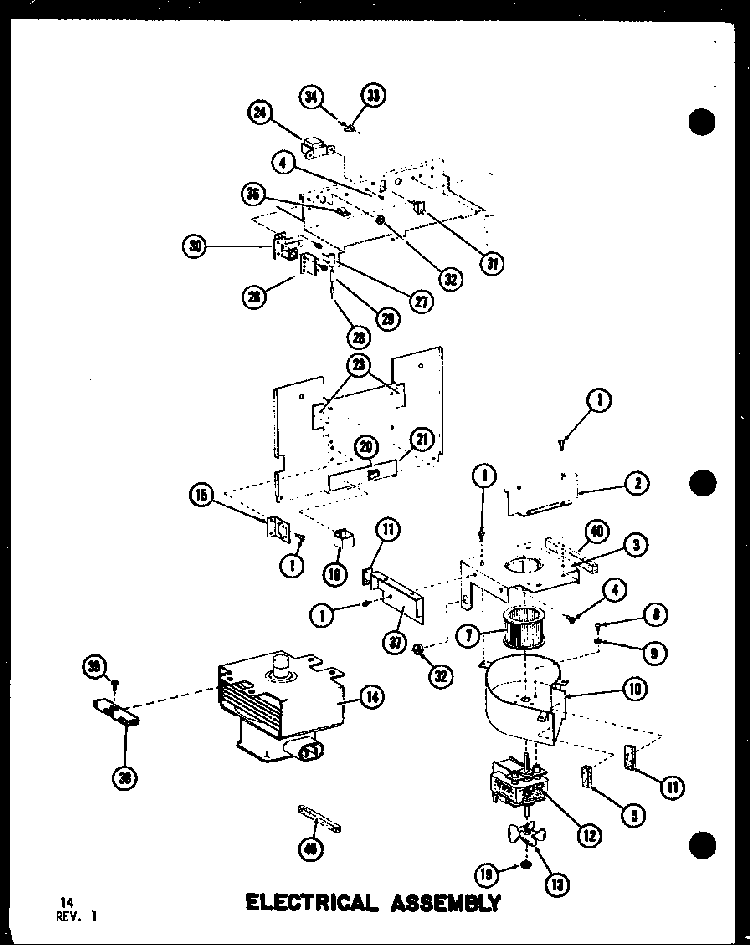 Electrical Assembly Diagram and Parts List for RC-10S P73829-2M Amana Microwave