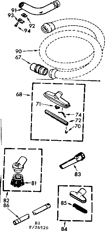 Attachment Parts Diagram and Parts List for 11626520  Kenmore Filters & Accessories
