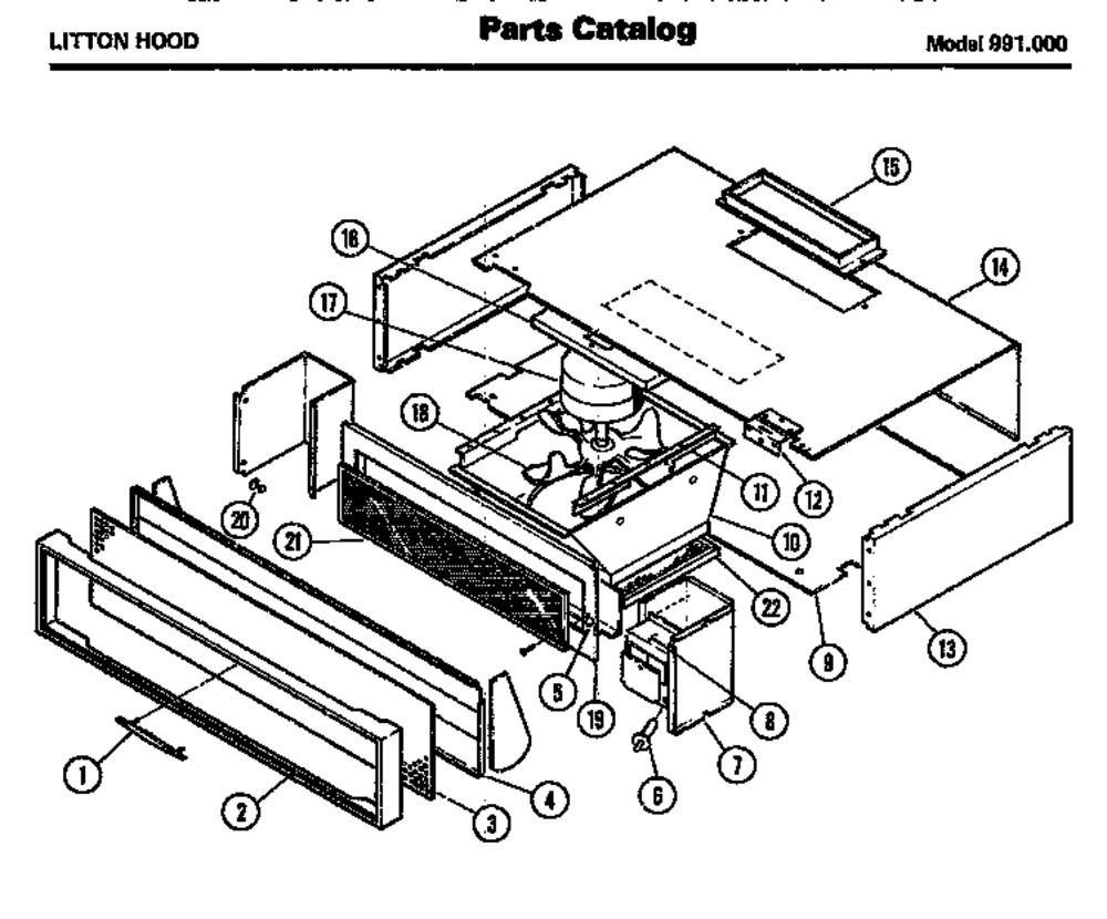 Page 1 Diagram and Parts List for 991000  Maytag Microwave