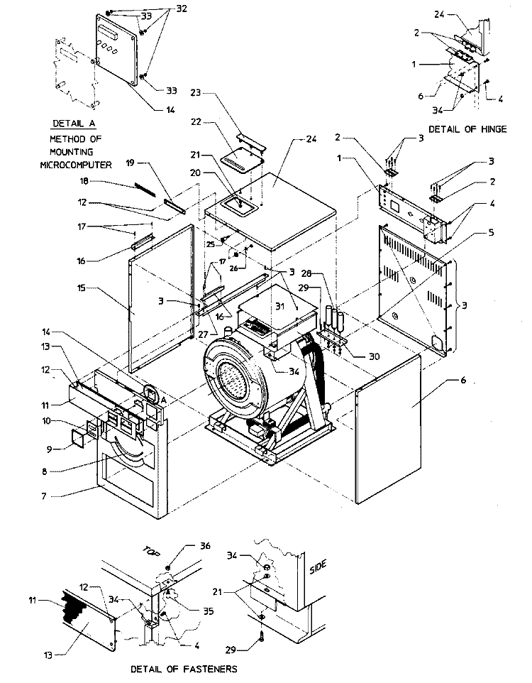 MAIN EXPLODED VIEW - COMPUTER MODELS Diagram and Parts List for AT50PC2  Maytag Washer