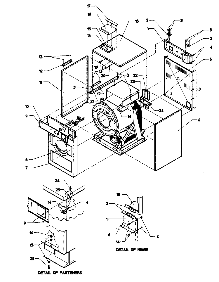 MAIN EXPLODED VIEW - FINAL ASSEMBLY Diagram and Parts List for AT50MN2  Admiral Washer
