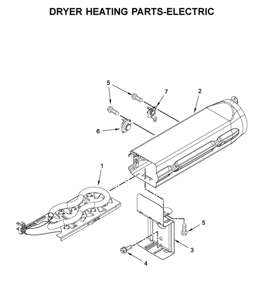 Dryer Heating Parts-Electric Diagram and Parts List for YMED7230HC1  Maytag Dryer