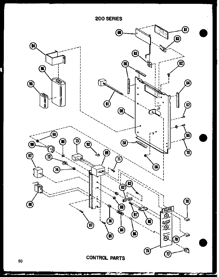 CONTROL PARTS Diagram and Parts List for 212-2JM P5465542R Amana Air Conditioner