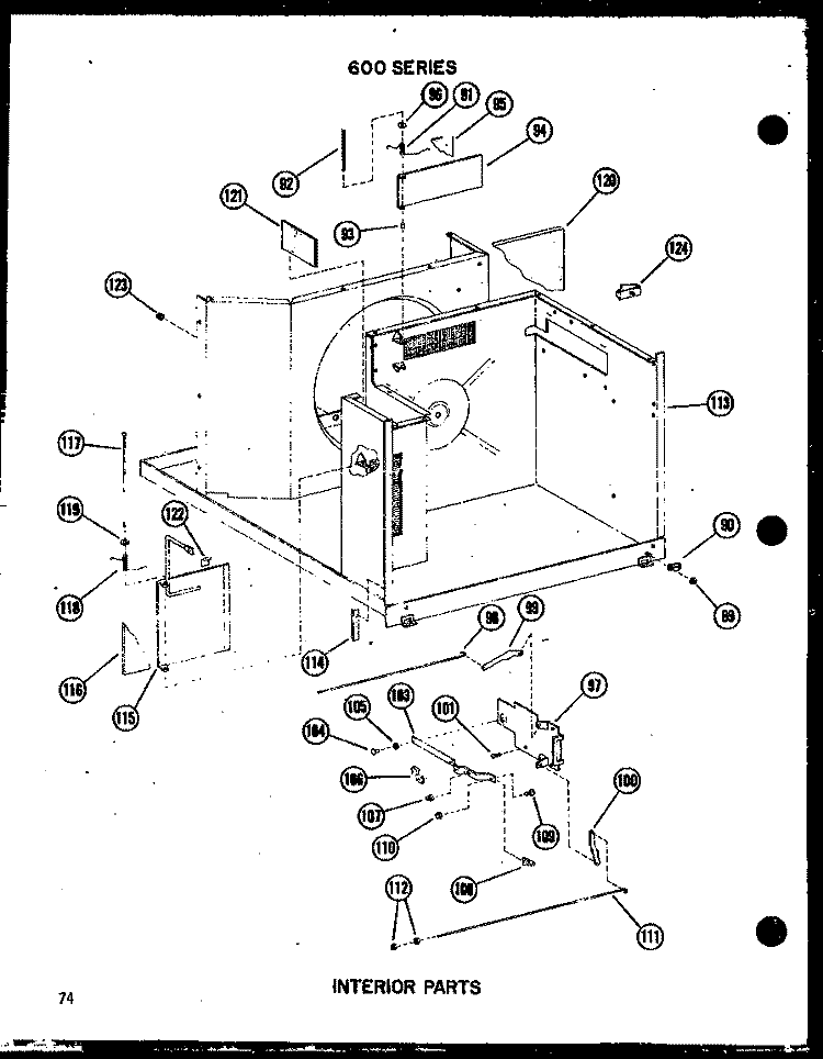 INTERIOR PARTS Diagram and Parts List for 615-2J P5472001R Amana Air Conditioner
