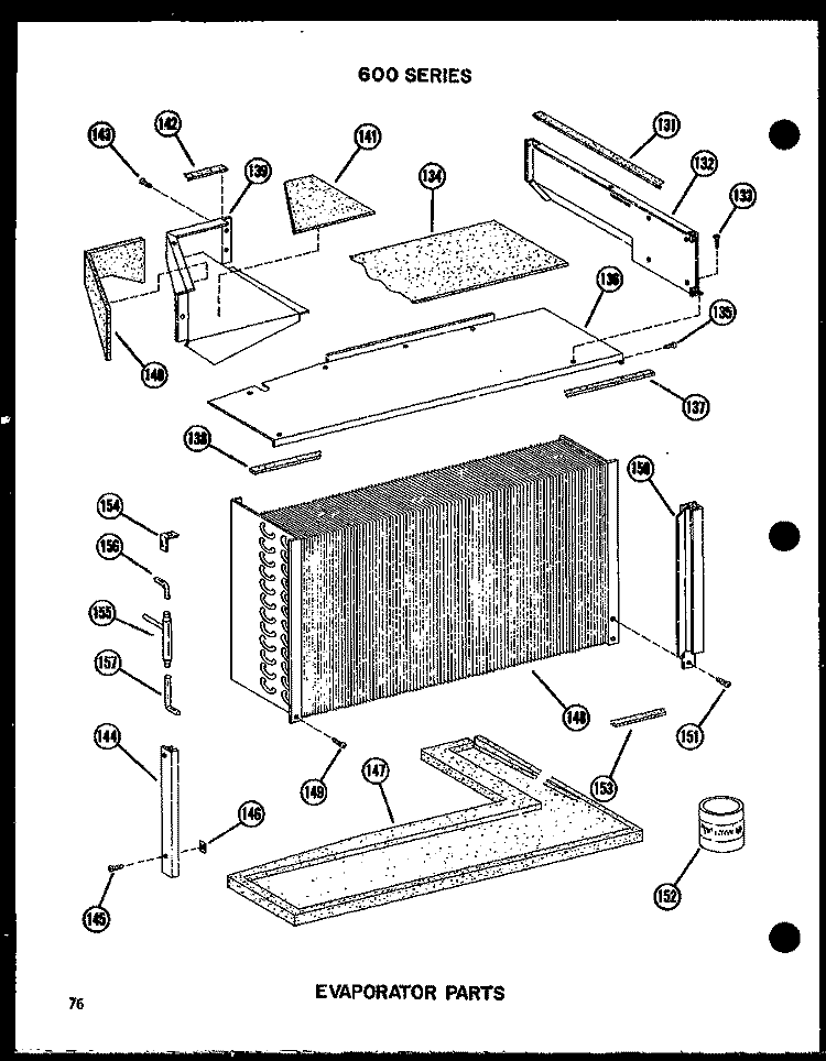 EVAP PARTS Diagram and Parts List for 615-2J P5472001R Amana Air Conditioner