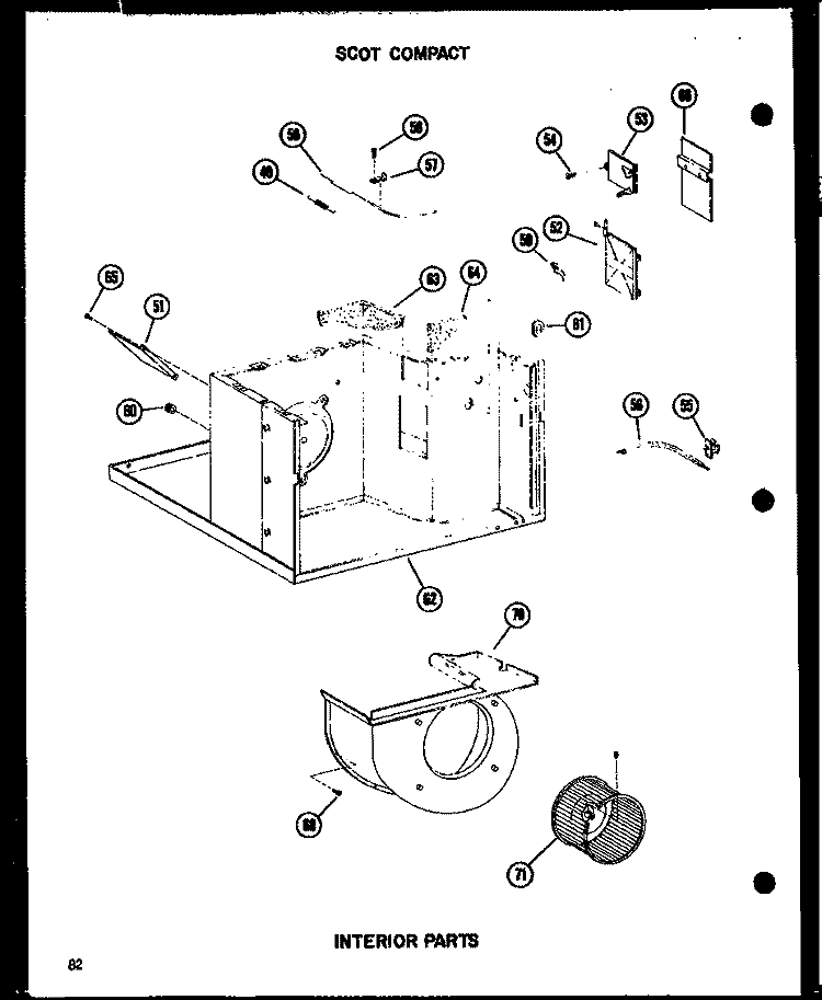 INTERIOR PARTS Diagram and Parts List for 10-2NM P5497402R Amana Air Conditioner