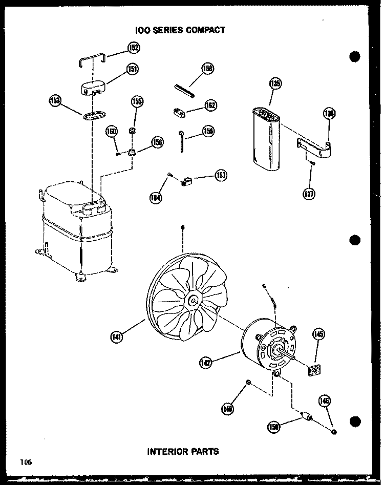 INTERIOR PARTS Diagram and Parts List for 109-2NH P5497510R Amana Air Conditioner