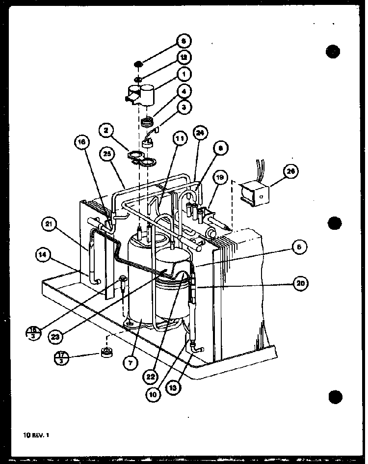 Compressor Diagram and Parts List for 12C3HES P69968415R Amana Air Conditioner