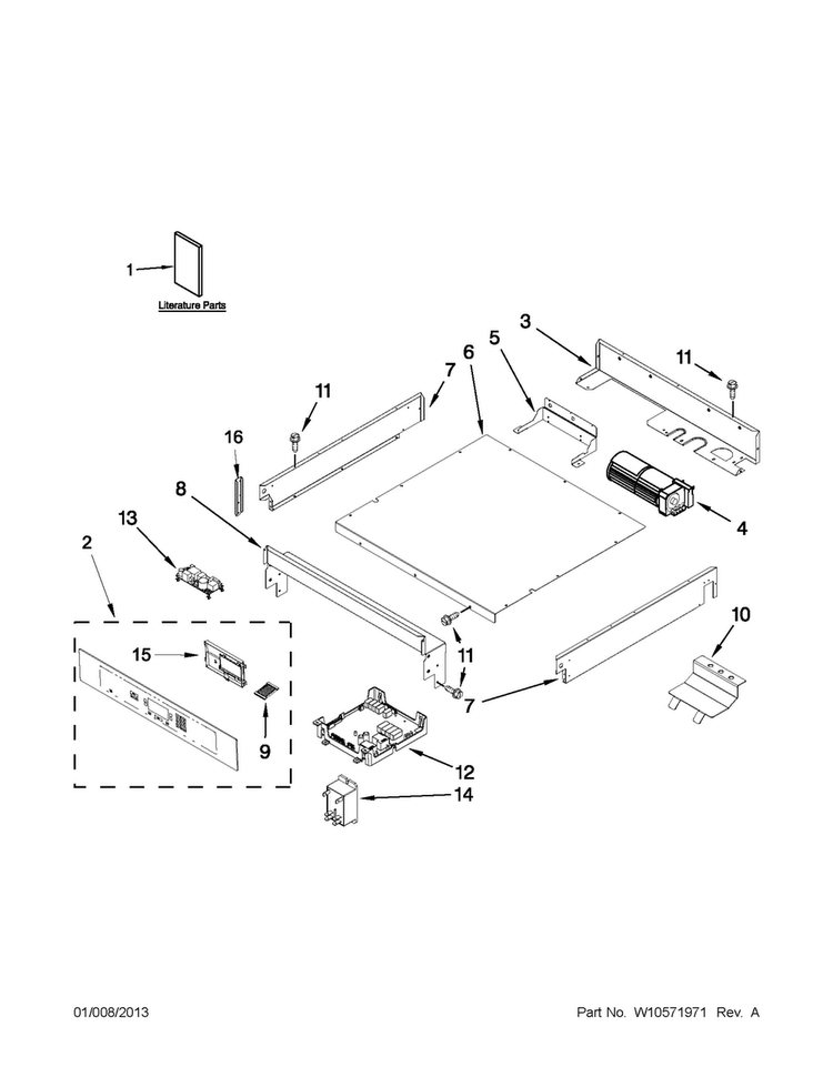 Control Panel Parts Diagram and Parts List for JJW2827WS02  Jenn-Air Wall Oven