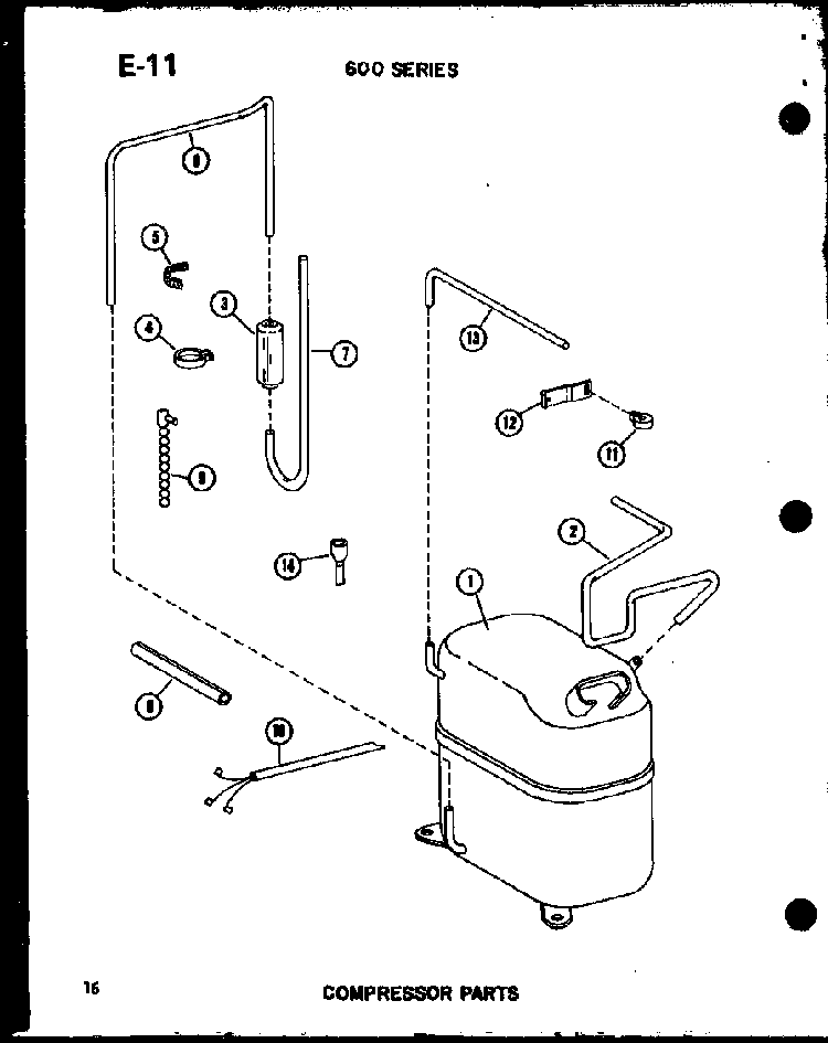 Compressor Parts Diagram and Parts List for ES614-2S P67119-15R Amana Air Conditioner