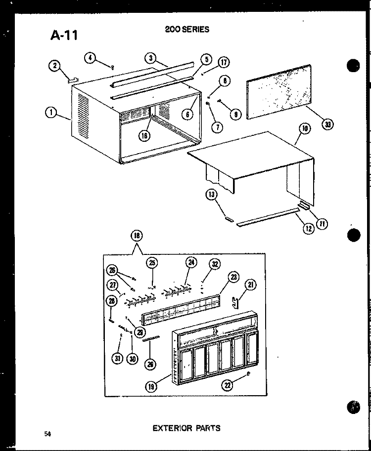 EXTERIOR PARTS Diagram and Parts List for 614-2N P5472041R Amana Air Conditioner