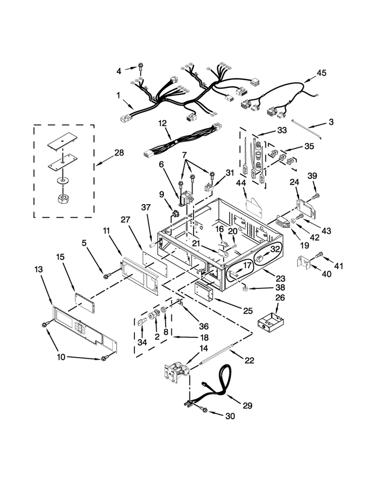 Control Panel And Separator Parts Diagram and Parts List for MLE26PDBZW1  Maytag Dryer