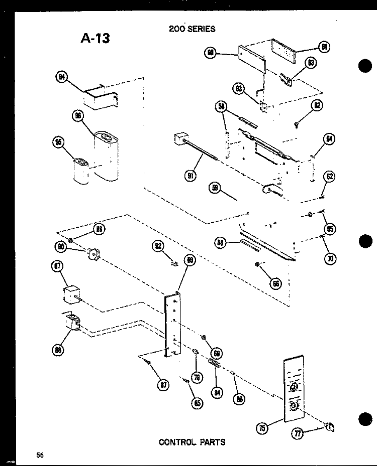 CONTROL PARTS Diagram and Parts List for 614-2N P5472041R Amana Air Conditioner