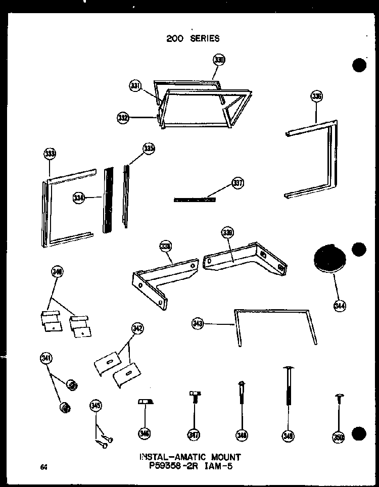Instal-amatic Mount Diagram and Parts List for 212D-3JM P54655-43R Amana Air Conditioner