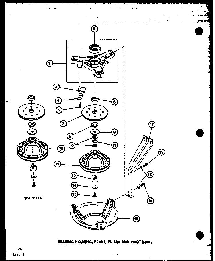 Bearing Housing Diagram and Parts List for TAA400 P77040-2W Amana Washer