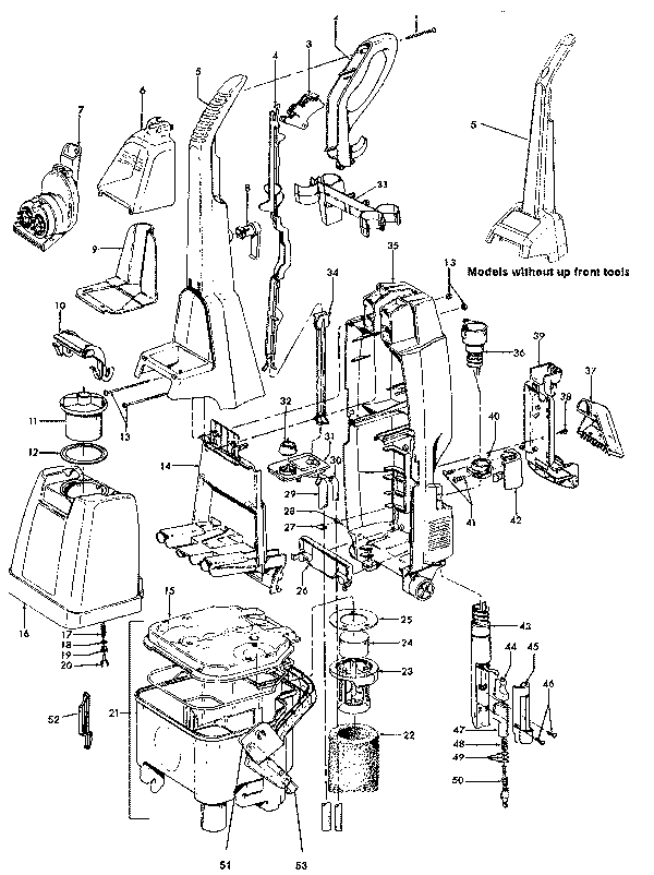 Diagram 1 Diagram and Parts List for F5885  Hoover Steamer